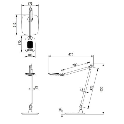 Globo - Candeeiro de mesa tátil LED regulável LED/9W/230V 3000/5000/6500K