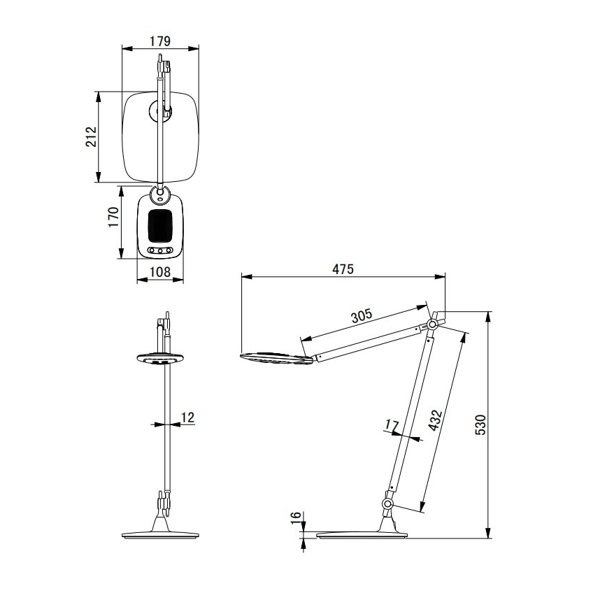 Globo - LED Lâmpada de Mesa Tátil Regulável LED/9W/230V 3000/5000/6500K