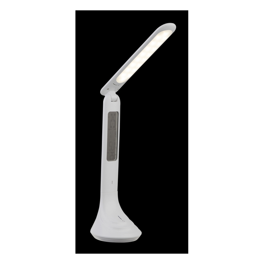Globo - Lâmpada de mesa recarregável LED regulável com display LED/4W/230V 2200 mAh branca