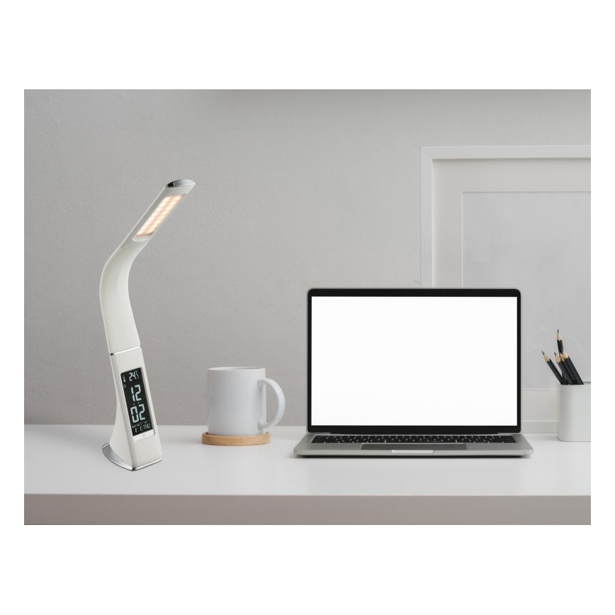Globo - Lâmpada de mesa LED tátil dimerizável com display LED/6,5W/230V 3000/4500/5800K branca