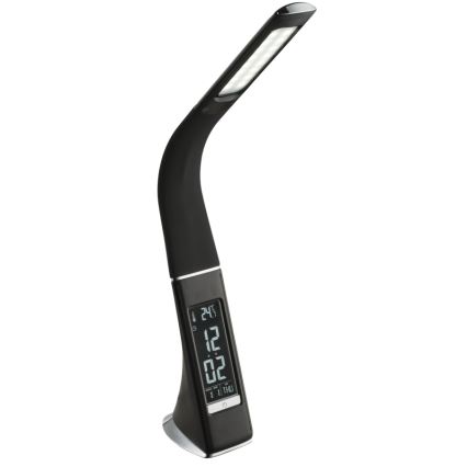 Globo - Lâmpada de mesa tátil LED regulável com visor LED/6,5W/230V 3000/4500/5800K preta