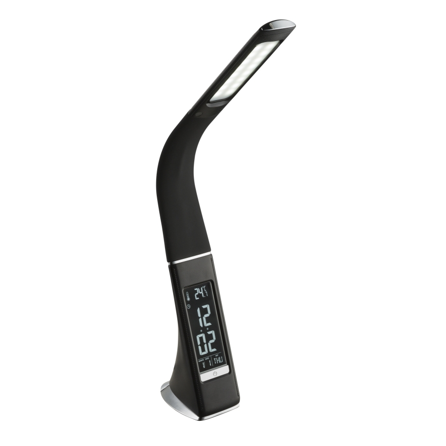 Globo - Lâmpada de mesa tátil LED regulável com visor LED/6,5W/230V 3000/4500/5800K preta
