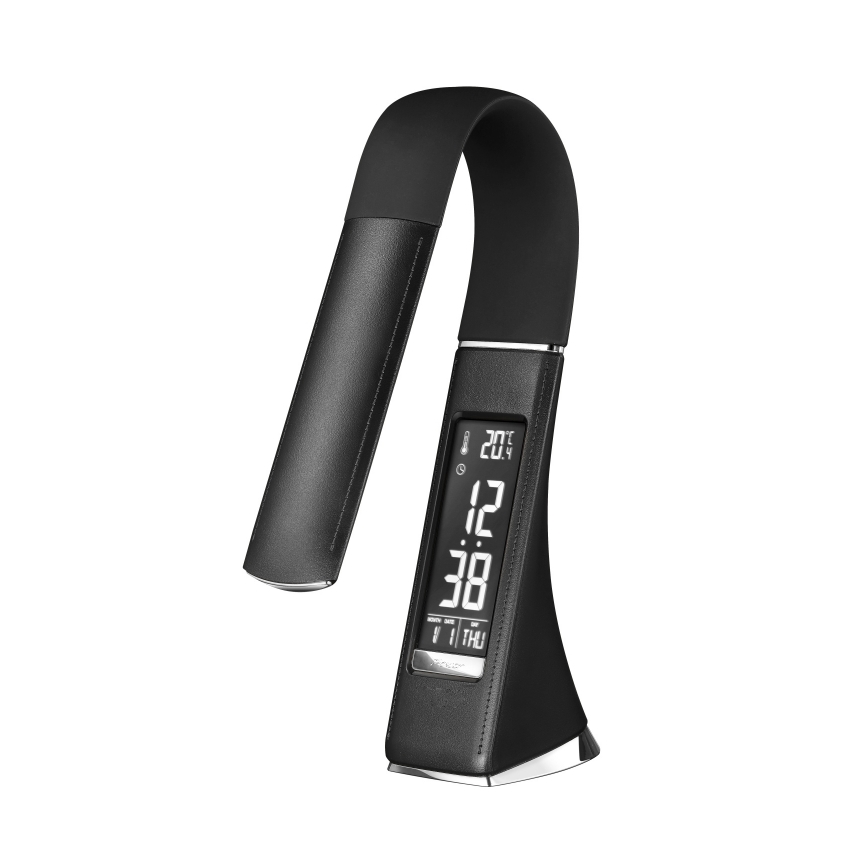 Globo - Lâmpada de mesa tátil LED regulável com visor LED/6,5W/230V 3000/4500/5800K preta