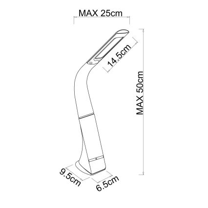 Globo - Lâmpada de mesa LED recarregável tátil e regulável LED/5W/5V 2200 mAh