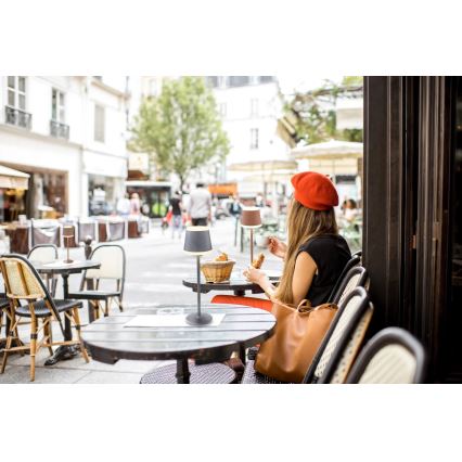 Globo - Lâmpada de mesa recarregável com toque, LED regulável LED/4,6W/3,7V 3000K 1800mAh cinza IP54