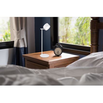 Globo - Lâmpada de mesa tátil LED regulável 4 em 1 LED/4W/5V 3000/4000/5000K 1200 mAh branca