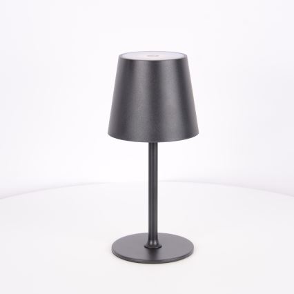 Globo - Candeeiro de exterior LED tátil regulável LED/3W/3,7V IP44 1800mAh + USB preto