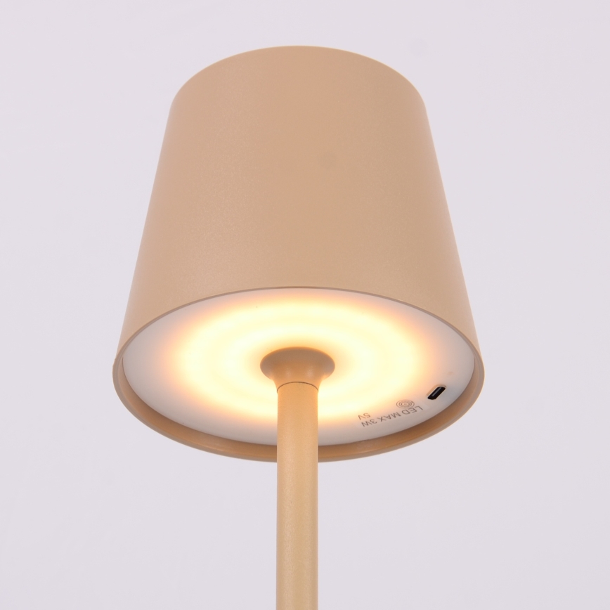 Globo - Candeeiro de exterior LED tátil regulável LED/3W/3,7V IP44 1800 mAh USB bege