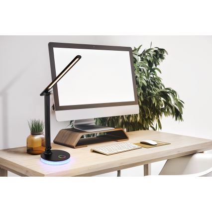 Globo - Lâmpada de mesa tátil dimmerizável LED RGBW LED/5W/230V + LED/2W 2700K/4000K/6500K preta
