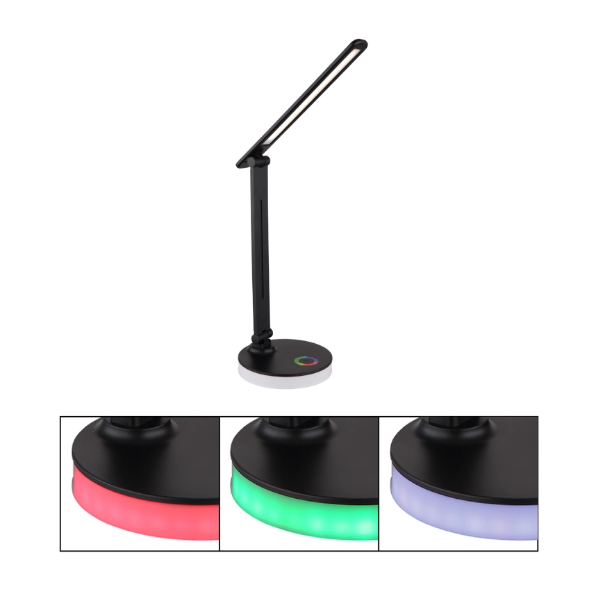 Globo - Lâmpada de mesa tátil dimmerizável LED RGBW LED/5W/230V + LED/2W 2700K/4000K/6500K preta