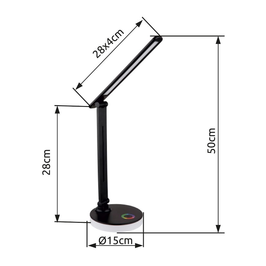 Globo - Lâmpada de mesa tátil dimmerizável LED RGBW LED/5W/230V + LED/2W 2700K/4000K/6500K preta