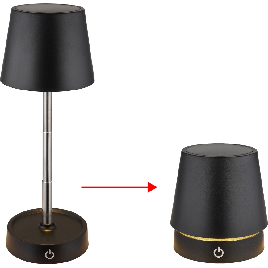 Globo - Lâmpada de mesa recarregável tátil com dimmer LED/1,2W/5V 1200 mAh
