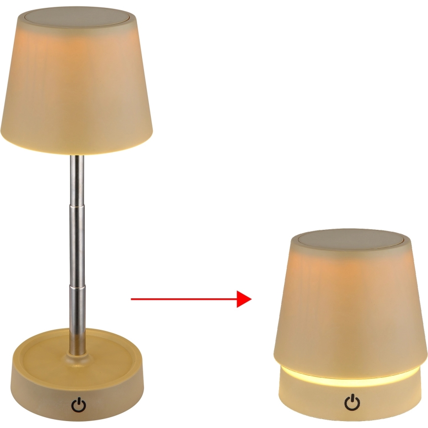 Globo - Lâmpada de mesa LED recarregável com sensor tátil e dimmer LED/1,2W/3V 1200 mAh