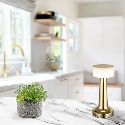 Globo - Lâmpada de mesa tátil LED regulável LED/1W/3,7V 2700K/4000K/6500K 800 mAh USB dourada