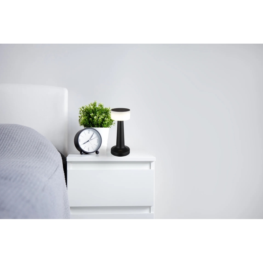 Globo - Lâmpada de mesa tátil LED regulável LED/1W/3,7V 2700K/4000K/6500K 800 mAh USB preta