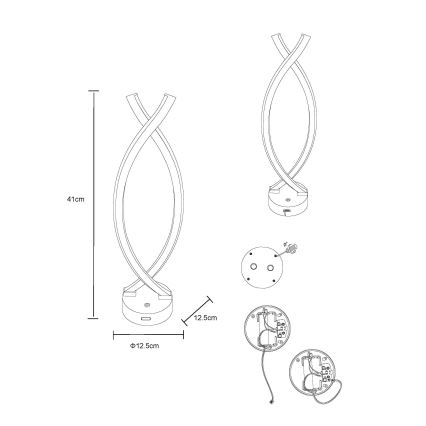 Globo - Lâmpada de mesa tátil LED regulável LED/1W/3,7V 3000K 1800 mAh USB preta