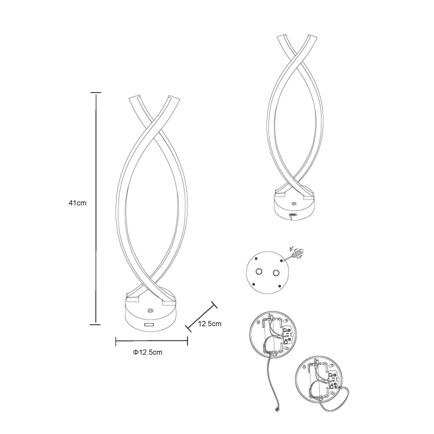 Globo - Lâmpada de mesa tátil LED regulável LED/1W/3,7V 3000K 1800 mAh USB preta