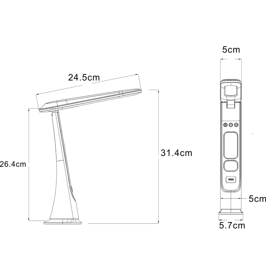 Globo - Lâmpada de mesa LED recarregável e regulável por toque, 2W/5V, 3000/4000/5000K, 1800 mAh