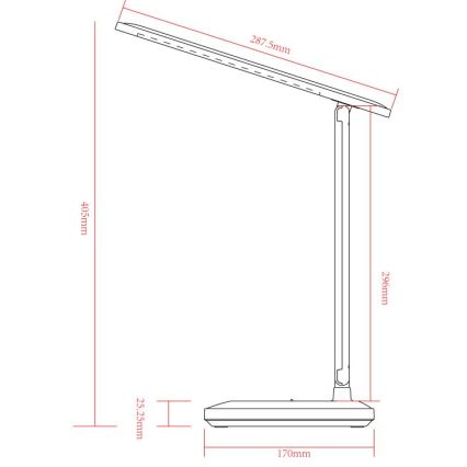 Globo - Lâmpada de mesa recarregável LED com toque e dimmer LED/3W/5V 2800/4000/6500K 1800 mAh branca