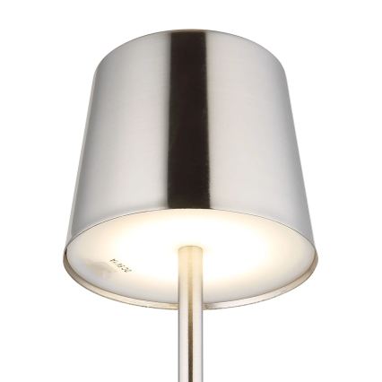 Globo - Candeeiro de mesa LED recarregável dimerizável com controlo tátil LED/2W/3,7V 3000/4000/6000K 2200 mAh cromado brilhante