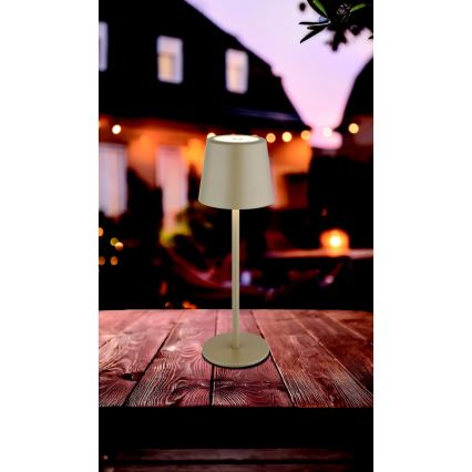 Globo - Lâmpada de mesa tátil exterior LED regulável LED/2W/5V 3000/4000/6000K 2200 mAh IP44 creme
