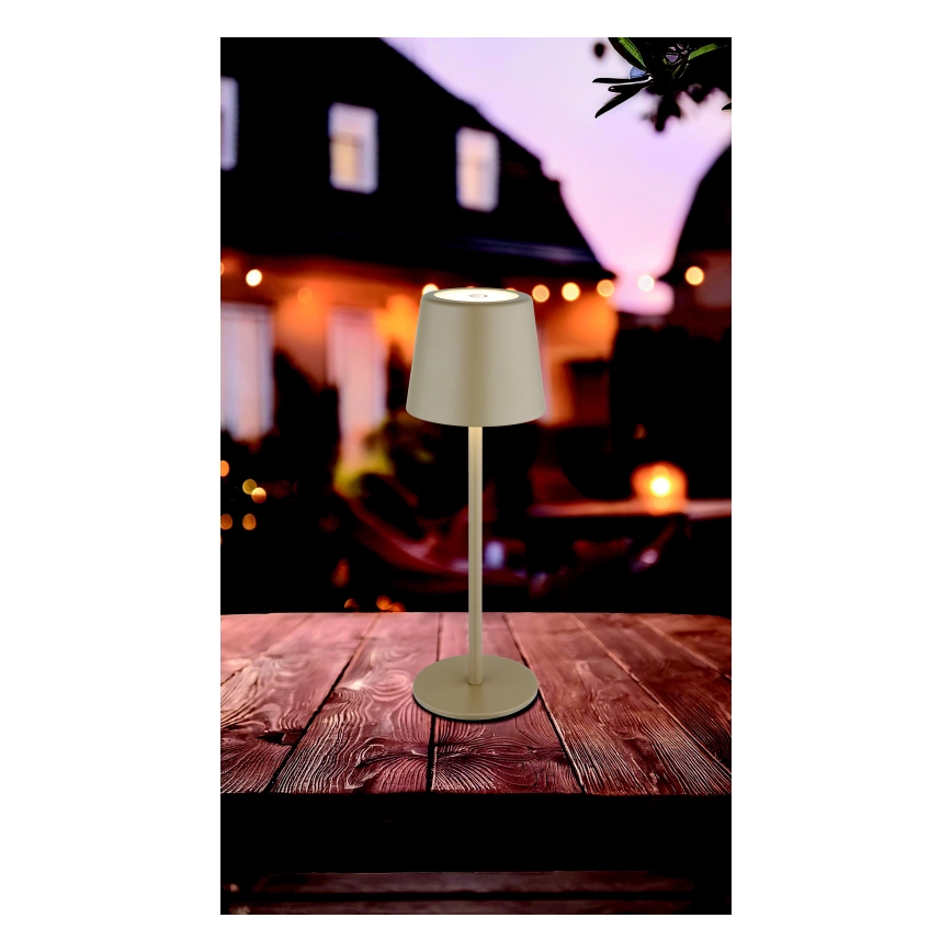 Globo - Lâmpada de mesa tátil exterior LED regulável LED/2W/5V 3000/4000/6000K 2200 mAh IP44 creme