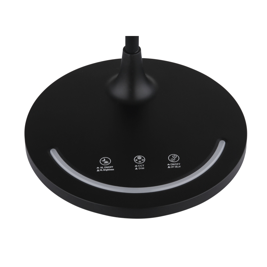 Globo - Lâmpada de mesa flexível LED com toque, regulável LED/12W/230V 3000/4000/6500K CRI 90 preta