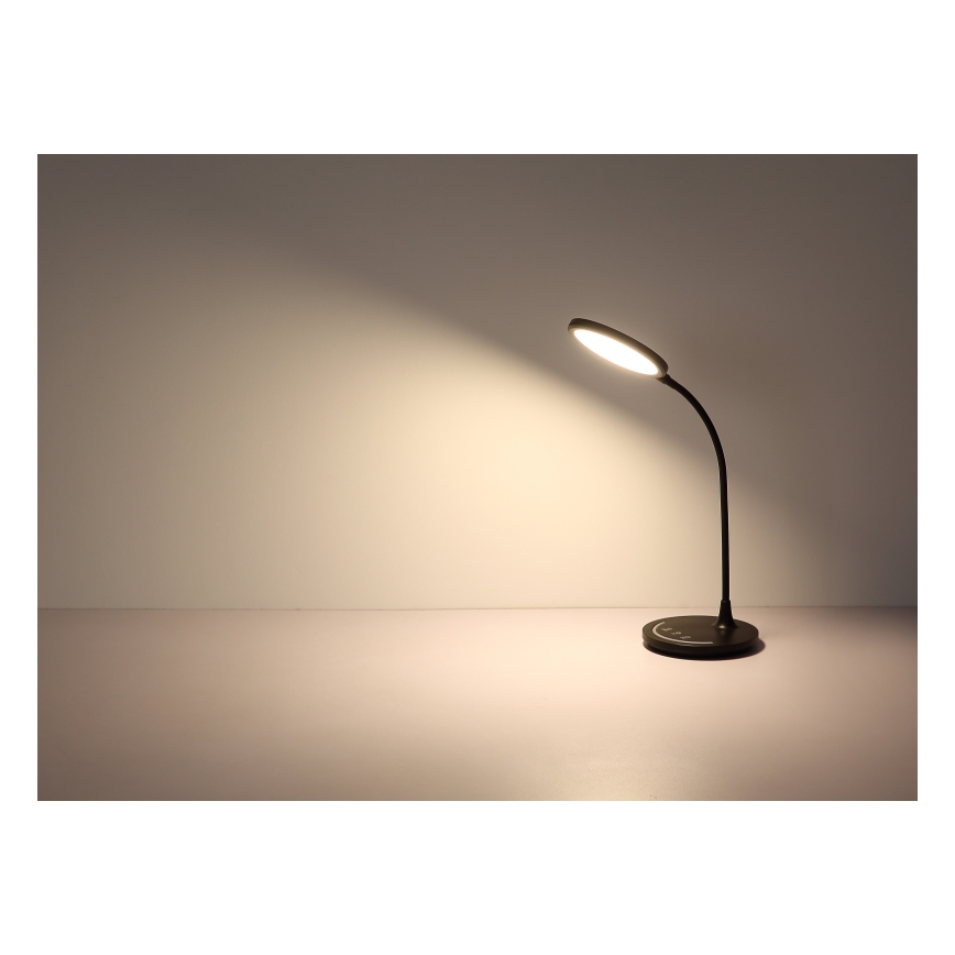 Globo - Lâmpada de mesa flexível LED com toque, regulável LED/12W/230V 3000/4000/6500K CRI 90 preta