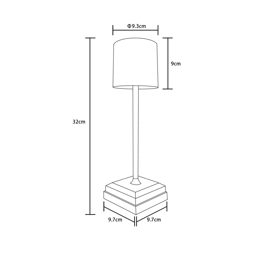 Globo - Lâmpada de Mesa LED Recarregável com Sensor de Toque e Dimmer LED/1,5W/5V 2200 mAh bege