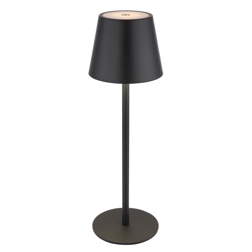 Globo - Luminária de Mesa LED Recarregável 3 em 1, Dimerizável por Toque, 3W/5V, 3000/4000/5000K, IP54, 1800 mAh, Preta