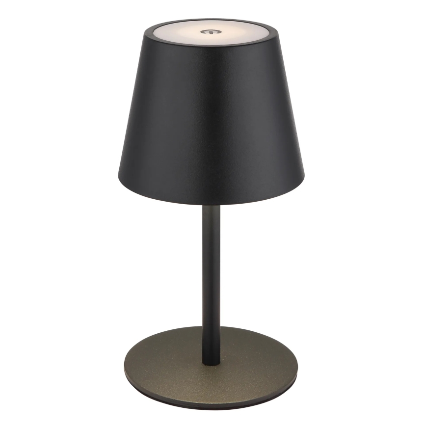 Globo - Luminária de Mesa LED Recarregável 3 em 1, Dimerizável por Toque, 3W/5V, 3000/4000/5000K, IP54, 1800 mAh, Preta