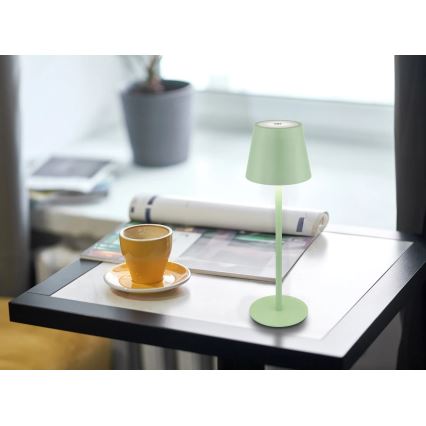 Globo - Lâmpada de mesa exterior LED tátil, dimerizável e recarregável 3 em 1, LED/3W/5V, 3000/4000/5000K, IP54, 1800 mAh, verde