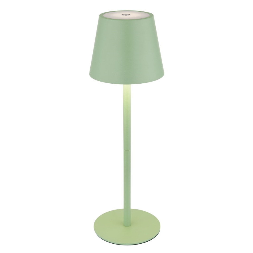 Globo - Lâmpada de mesa exterior LED tátil, dimerizável e recarregável 3 em 1, LED/3W/5V, 3000/4000/5000K, IP54, 1800 mAh, verde