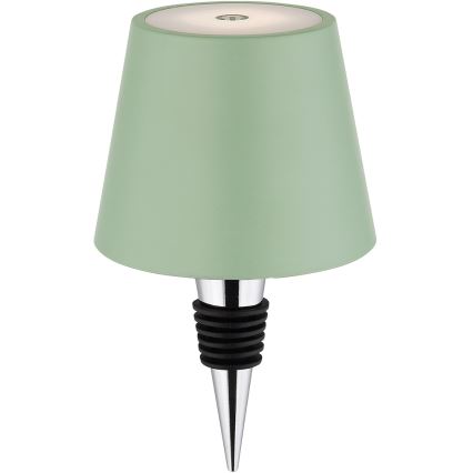 Globo - Lâmpada de mesa exterior LED tátil, dimerizável e recarregável 3 em 1, LED/3W/5V, 3000/4000/5000K, IP54, 1800 mAh, verde