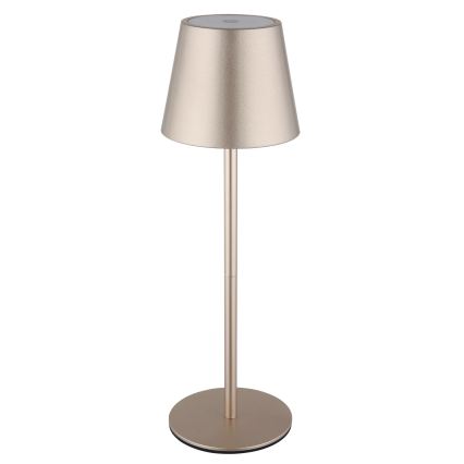 Globo - Lâmpada de mesa LED tátil, recarregável e dimerizável para exterior 3 em 1 LED/3W/5V 3000/4000/5000K IP54 1800 mAh latão