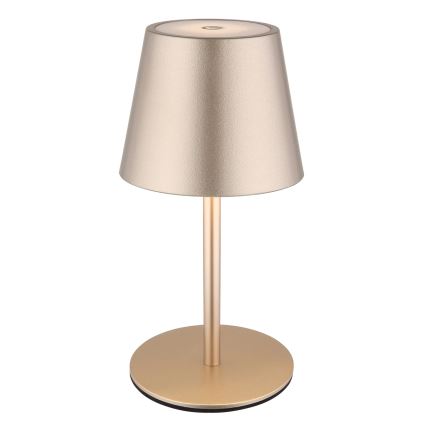 Globo - Lâmpada de mesa LED tátil, recarregável e dimerizável para exterior 3 em 1 LED/3W/5V 3000/4000/5000K IP54 1800 mAh latão