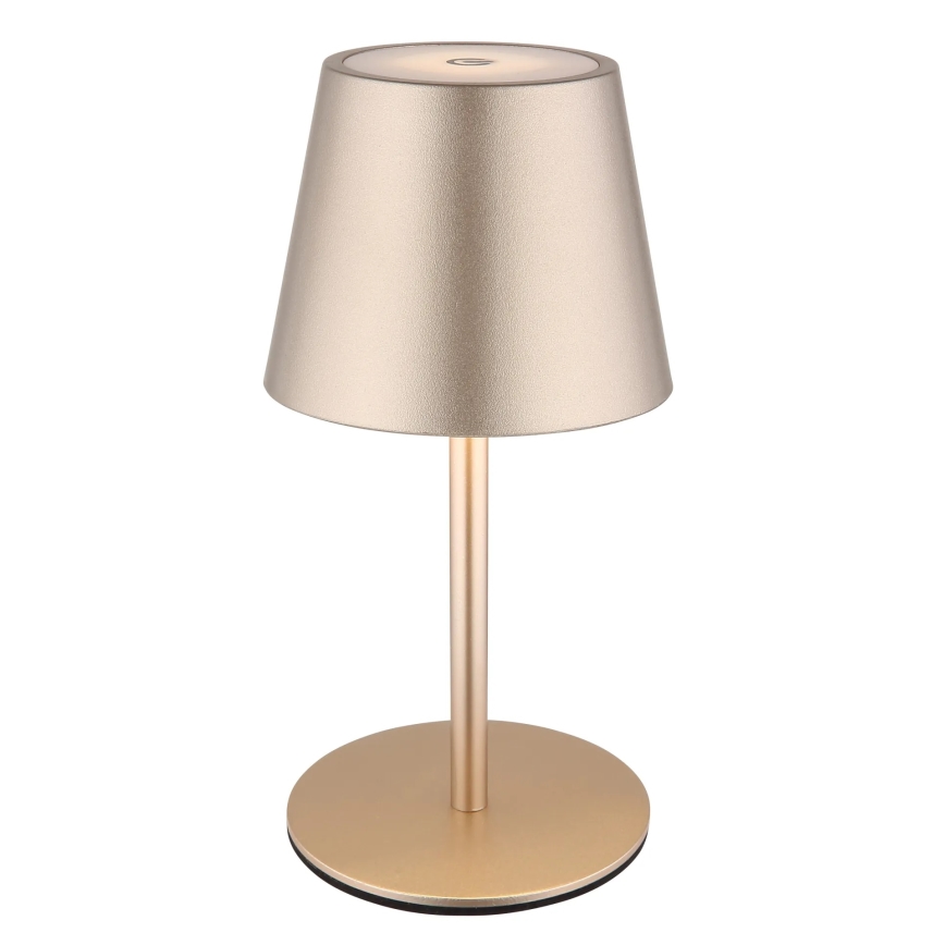 Globo - Lâmpada de mesa LED tátil, recarregável e dimerizável para exterior 3 em 1 LED/3W/5V 3000/4000/5000K IP54 1800 mAh latão