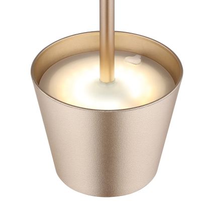 Globo - Lâmpada de mesa LED tátil, recarregável e dimerizável para exterior 3 em 1 LED/3W/5V 3000/4000/5000K IP54 1800 mAh latão