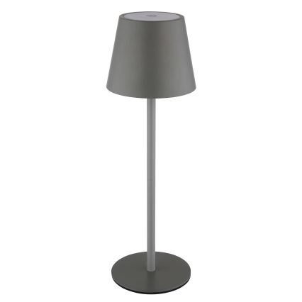 Globo - Lâmpada de mesa exterior LED 3 em 1, recarregável e dimerizável com controlo tátil, 3W/5V, 3000/4000/5000K, IP54, 1800 mAh, cinzento