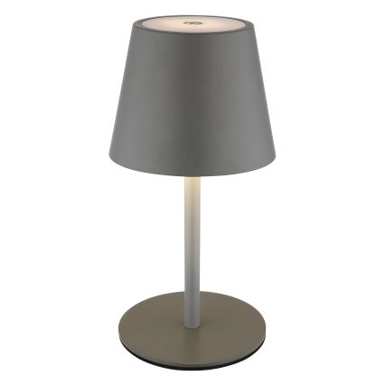 Globo - Lâmpada de mesa exterior LED 3 em 1, recarregável e dimerizável com controlo tátil, 3W/5V, 3000/4000/5000K, IP54, 1800 mAh, cinzento