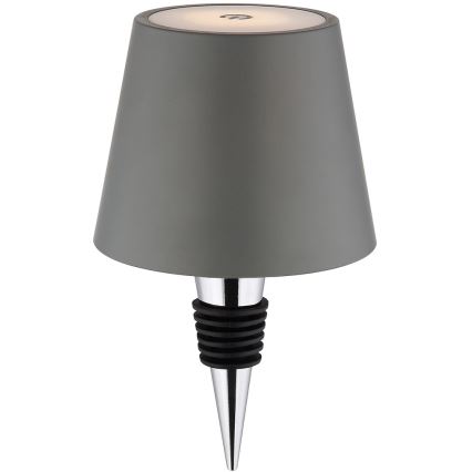 Globo - Lâmpada de mesa exterior LED 3 em 1, recarregável e dimerizável com controlo tátil, 3W/5V, 3000/4000/5000K, IP54, 1800 mAh, cinzento