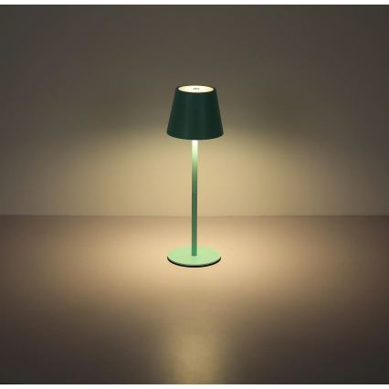 Globo - Lâmpada de mesa para exterior tátil recarregável LED regulável 3 em 1 LED/3W/5V 3000/4000/5000K IP54 1800 mAh verde menta