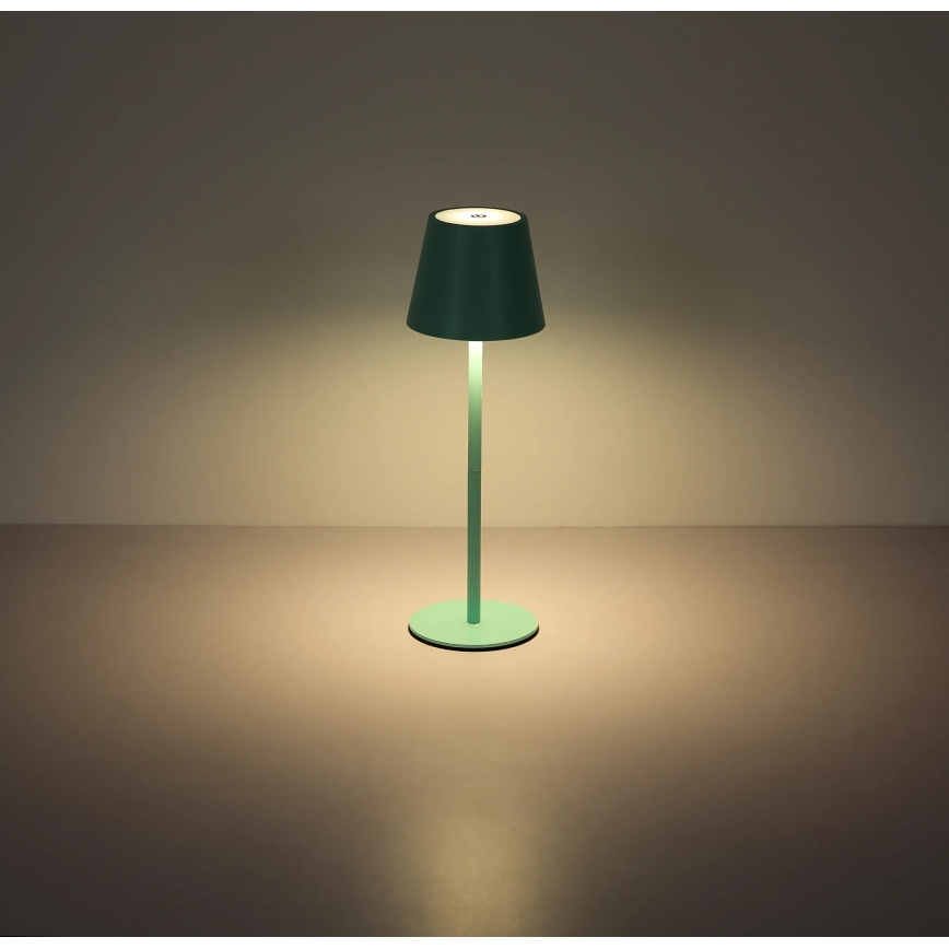Globo - Lâmpada de mesa para exterior tátil recarregável LED regulável 3 em 1 LED/3W/5V 3000/4000/5000K IP54 1800 mAh verde menta