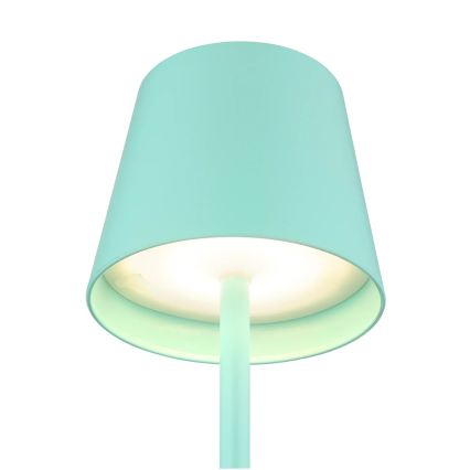 Globo - Lâmpada de mesa para exterior tátil recarregável LED regulável 3 em 1 LED/3W/5V 3000/4000/5000K IP54 1800 mAh verde menta