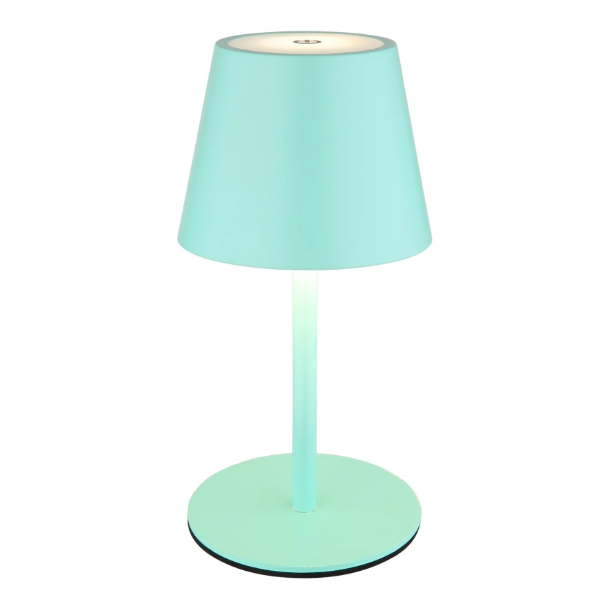 Globo - Lâmpada de mesa para exterior tátil recarregável LED regulável 3 em 1 LED/3W/5V 3000/4000/5000K IP54 1800 mAh verde menta