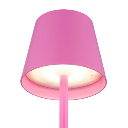 Globo - Candeeiro de mesa tátil recarregável para exterior dimável 3 em 1 LED/3W/5V 3000/4000/5000K IP54 1800 mAh rosa