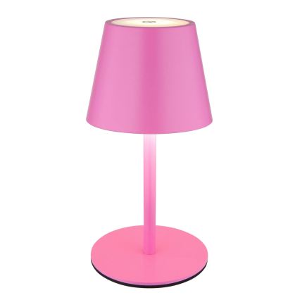 Globo - Candeeiro de mesa tátil recarregável para exterior dimável 3 em 1 LED/3W/5V 3000/4000/5000K IP54 1800 mAh rosa