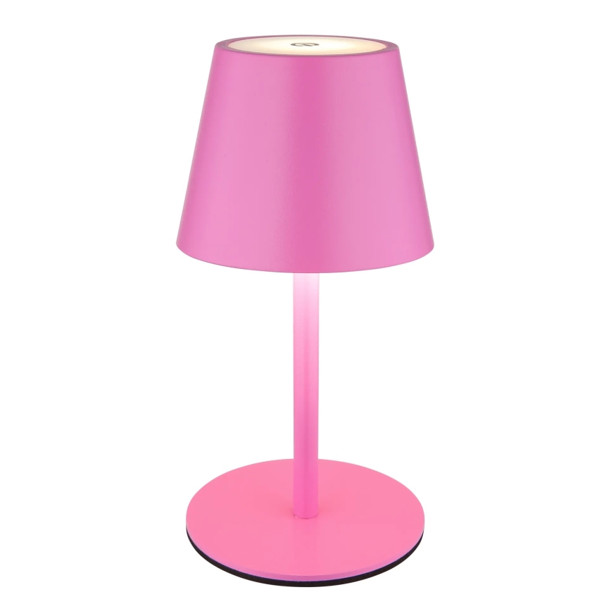 Globo - Candeeiro de mesa tátil recarregável para exterior dimável 3 em 1 LED/3W/5V 3000/4000/5000K IP54 1800 mAh rosa