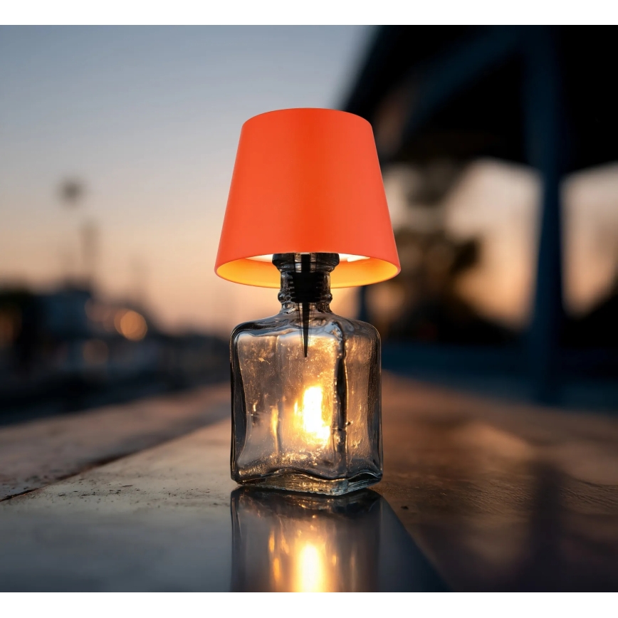 Globo - Lâmpada de Mesa LED Dimerizável Tátil Recarregável para Exterior 3 em 1 LED/3W/5V 3000/4000/5000K IP54 1800 mAh vermelha