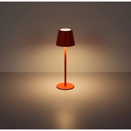 Globo - Lâmpada de Mesa LED Dimerizável Tátil Recarregável para Exterior 3 em 1 LED/3W/5V 3000/4000/5000K IP54 1800 mAh vermelha